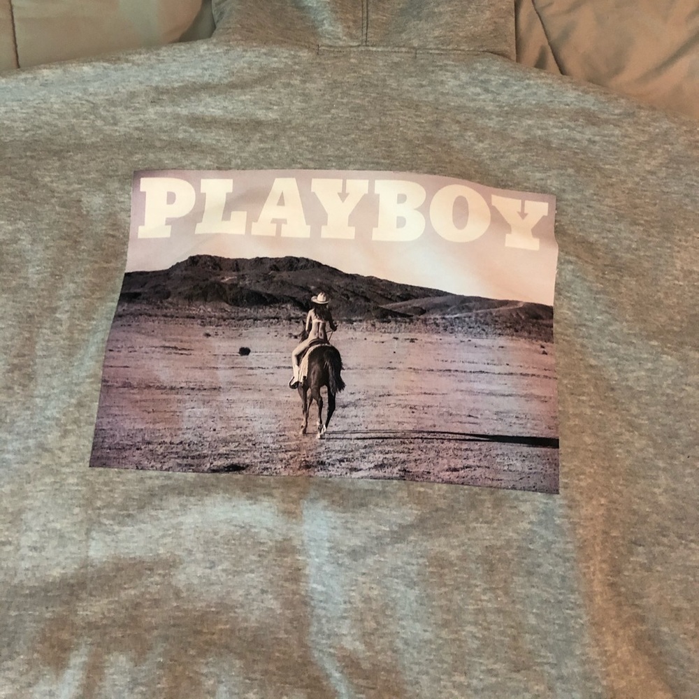 grey misguided cowgirl playboy hoodie